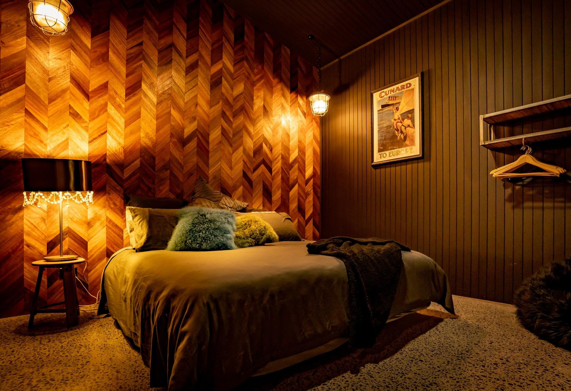 the master bedroom, herringbone and lamplight